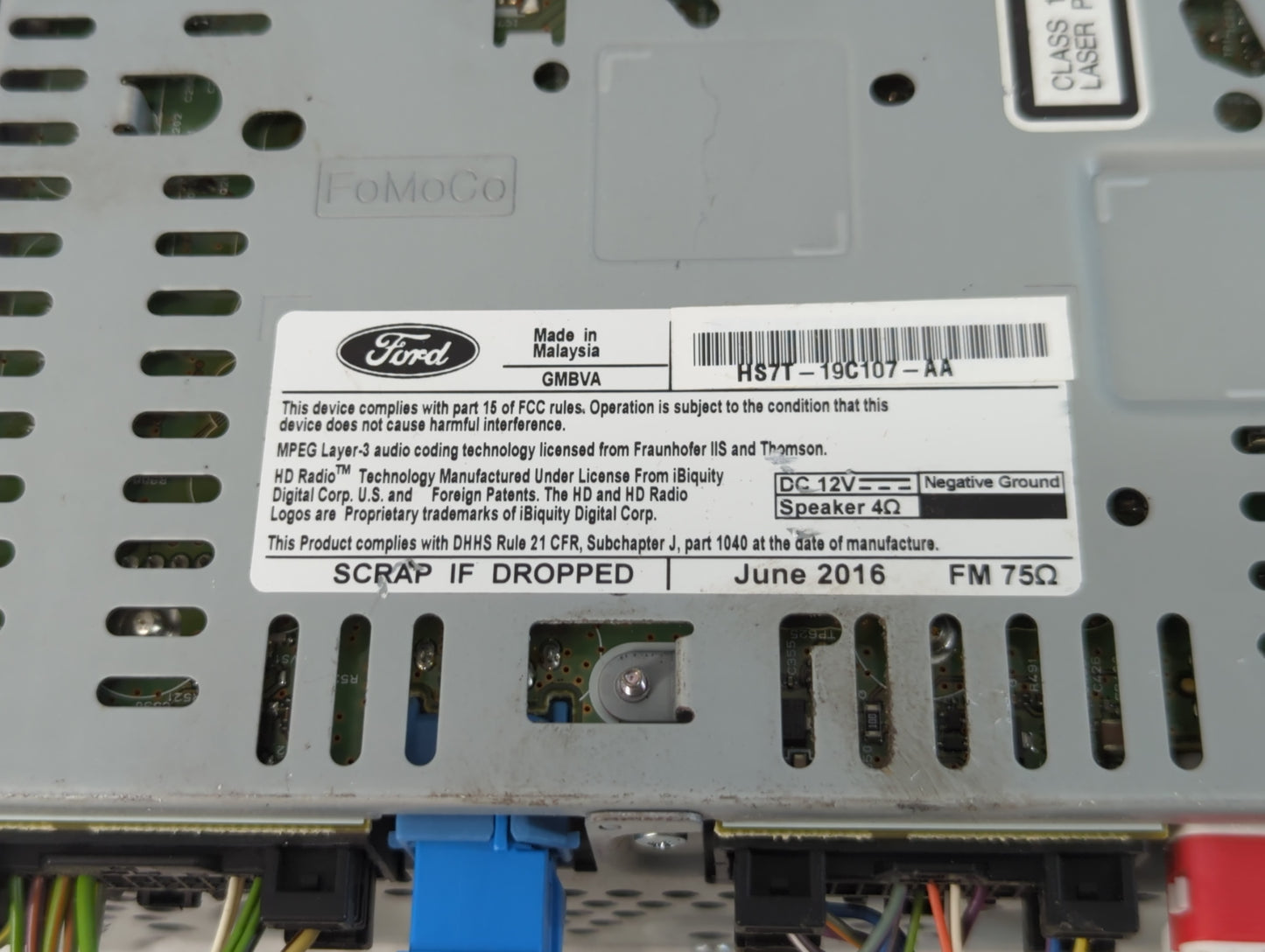 2017 Ford Fusion Radio AM FM Cd Player Receiver Replacement P/N:HS7T-19C107-AA Fits OEM Used Auto Parts