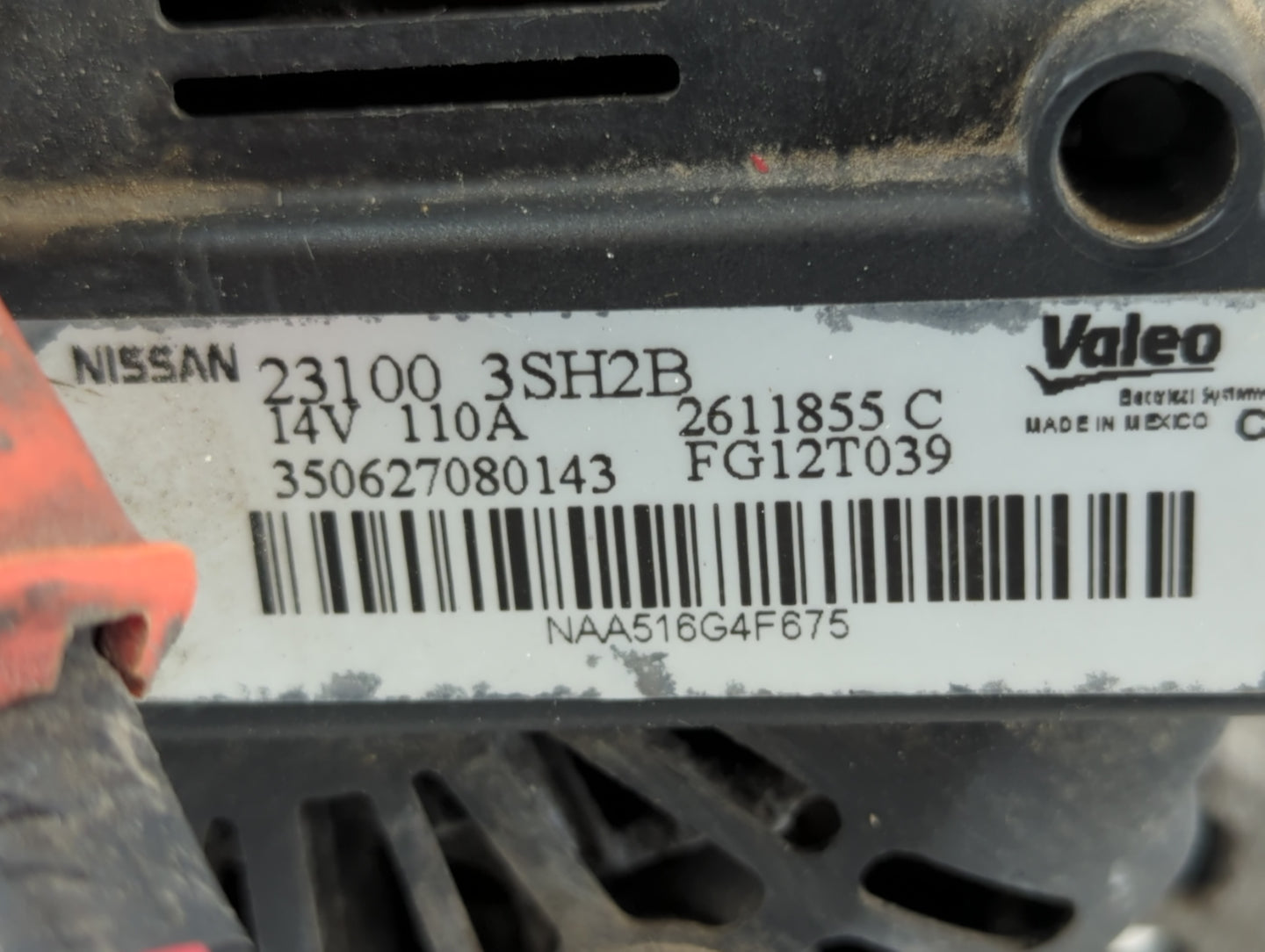 2013-2019 Nissan Sentra Alternator Replacement Generator Charging Assembly Engine OEM P/N:23100 3SH2B Fits OEM Used Auto Parts - Oemusedautoparts1.com