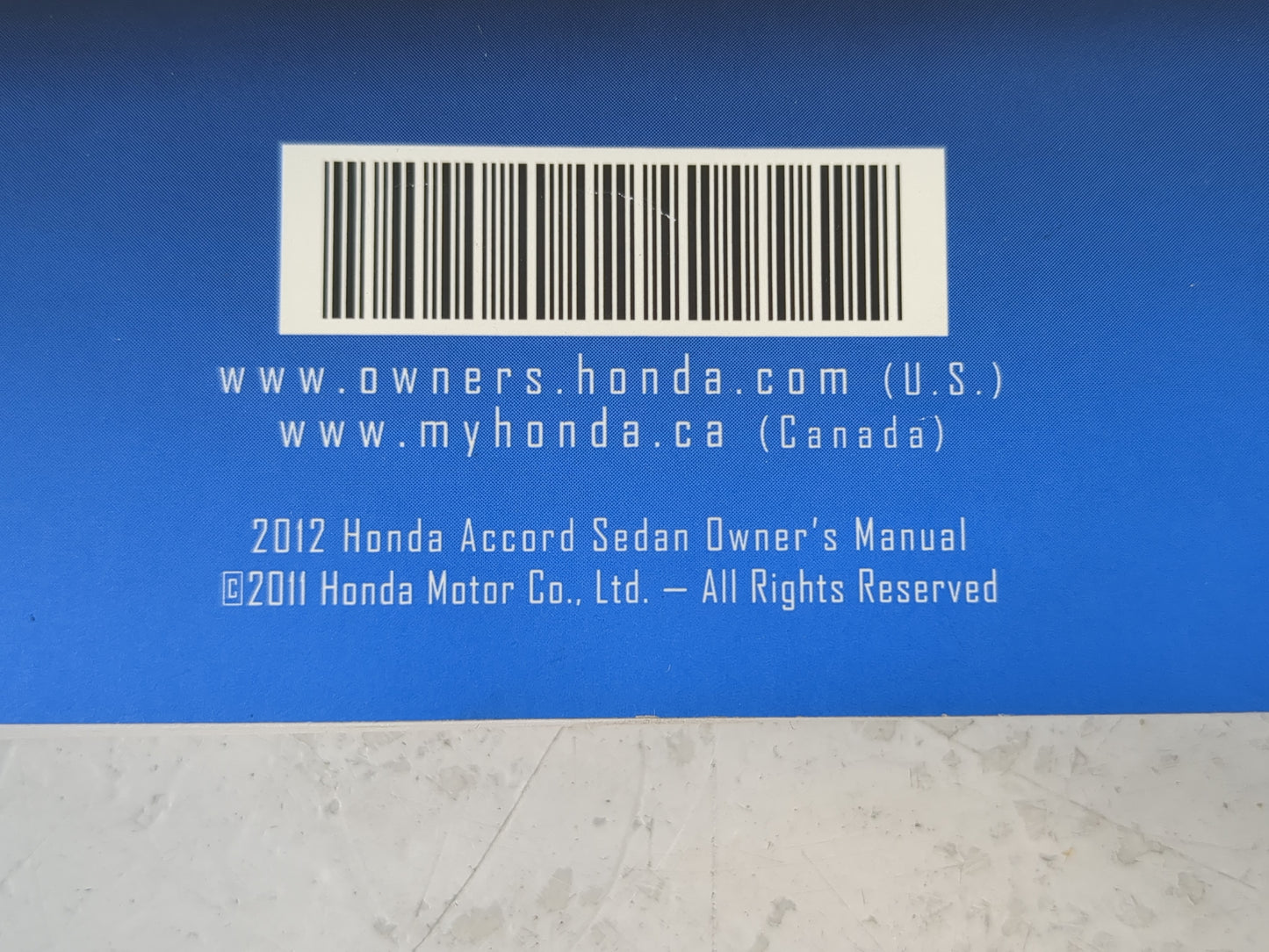 2012 Honda Accord Owners Manual Book Guide OEM Used Auto Parts