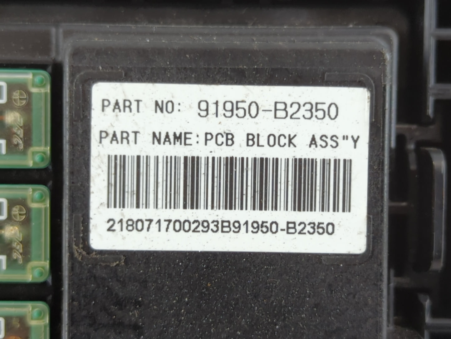 2017-2019 Kia Soul Fusebox Fuse Box Panel Relay Module P/N:91950-B2350 Fits Fits 2017 2018 2019 OEM Used Auto Parts - Oemusedautoparts1.com