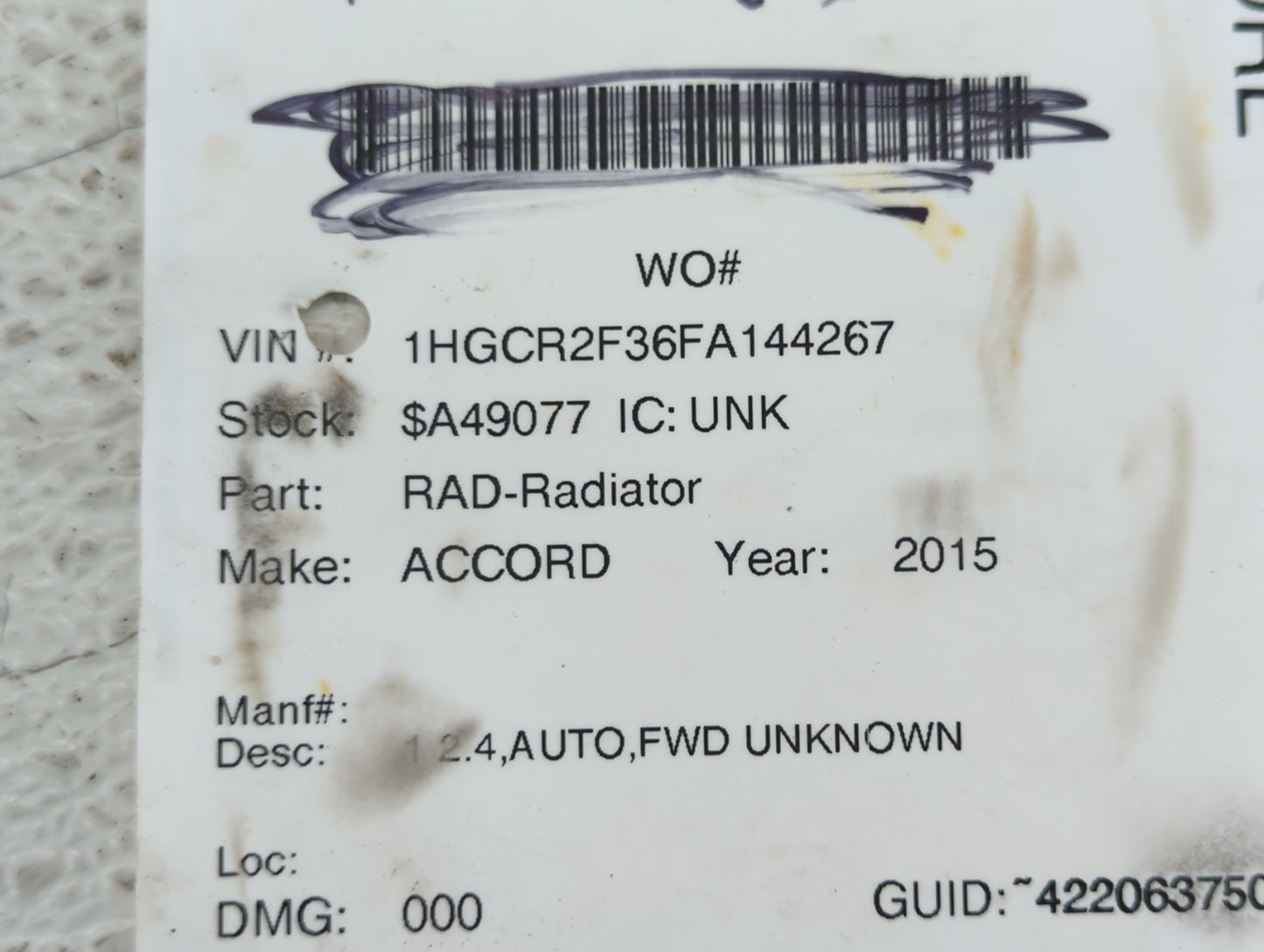 2013-2022 Honda Accord Spare Donut Tire Wheel Rim Oem