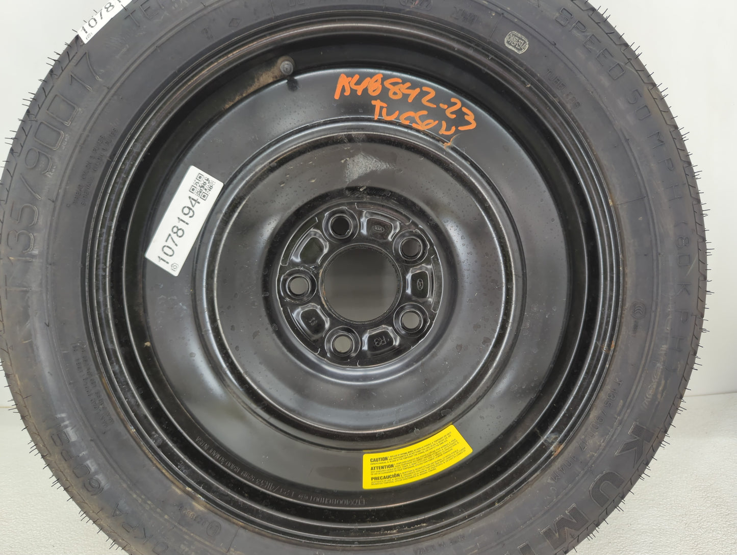 2022-2022 Hyundai Tucson Spare Donut Tire Wheel Rim Oem