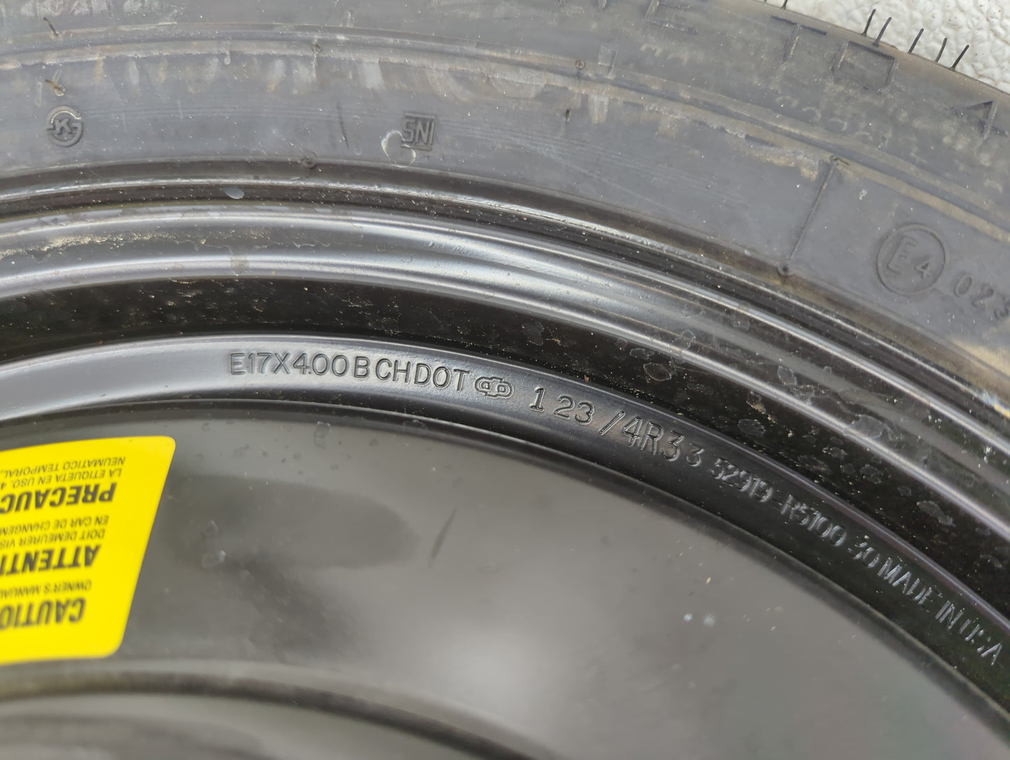 2022-2022 Hyundai Tucson Spare Donut Tire Wheel Rim Oem