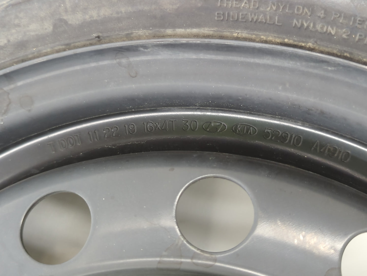 2018-2022 Hyundai Kona Spare Donut Tire Wheel Rim Oem