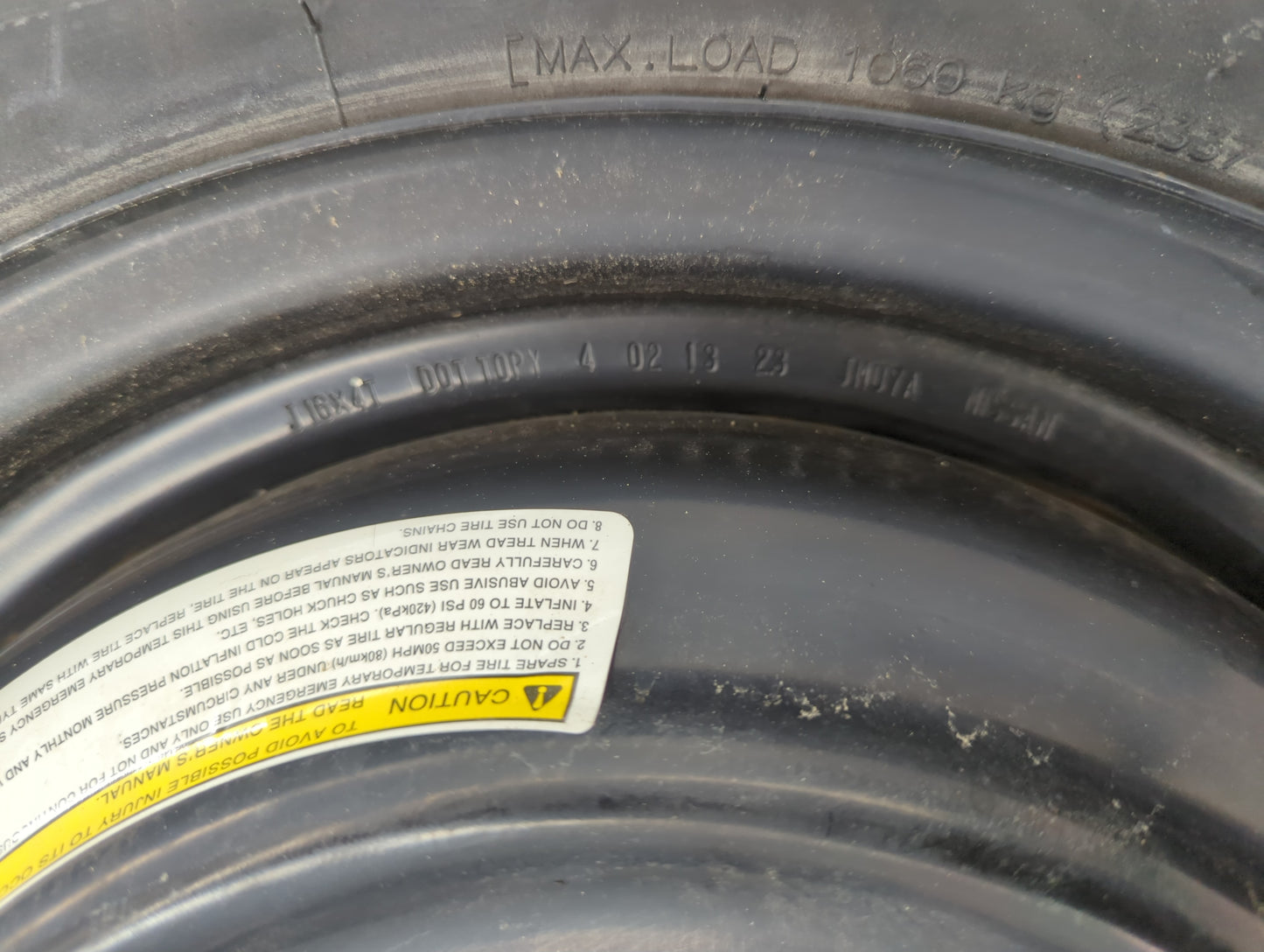 2010-2020 Nissan Rogue Spare Donut Tire Wheel Rim Oem