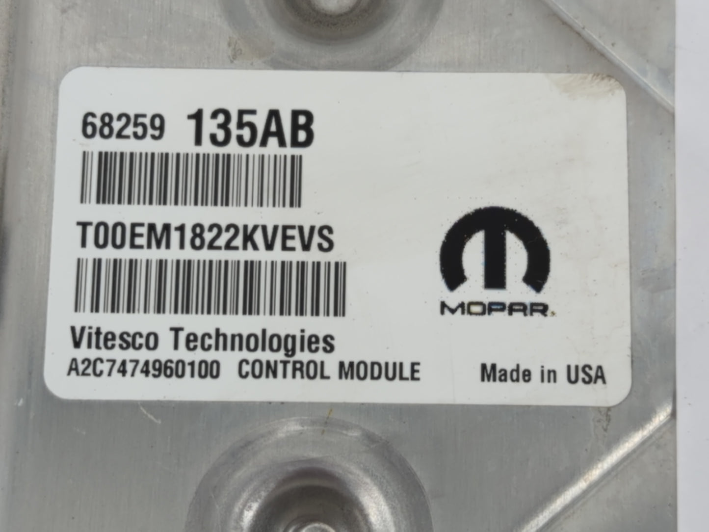 2016-2019 Dodge Journey PCM Engine Control Computer ECU ECM PCU OEM P/N:68259135AB Fits Fits 2016 2017 2018 2019 OEM Used Auto Parts