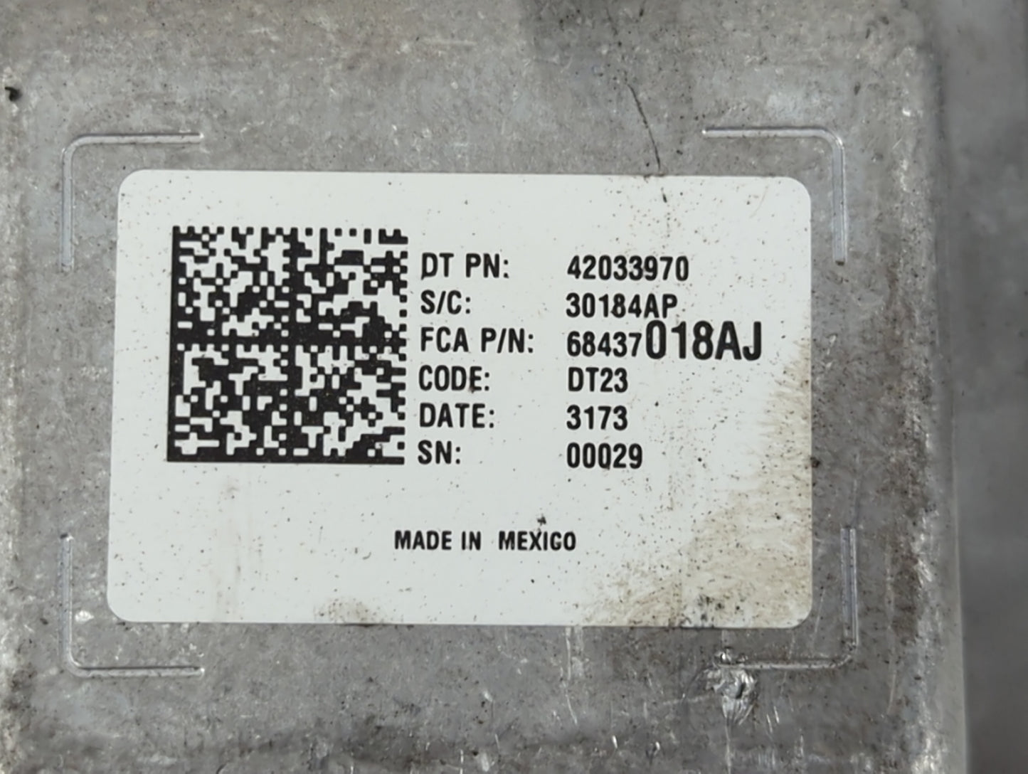 2021-2022 Jeep Grand Cherokee PCM Engine Control Computer ECU ECM PCU OEM P/N:68437018AJ Fits Fits 2021 2022 OEM Used Auto Parts - Oemusedautoparts1.com