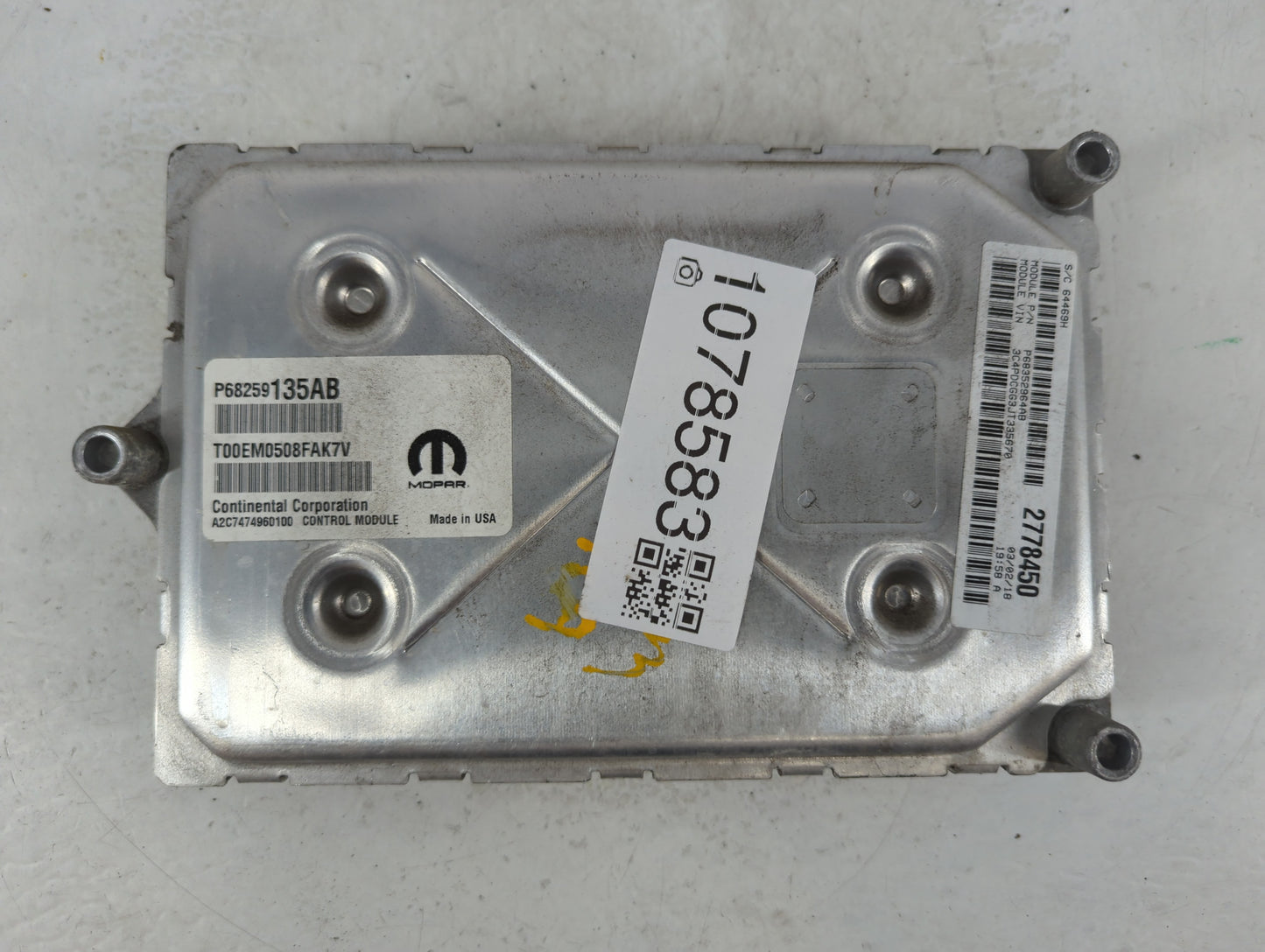 2016-2019 Dodge Journey PCM Engine Control Computer ECU ECM PCU OEM P/N:P68259135AB P68352965AB Fits Fits 2016 2017 2018 2019 OEM Used Auto Parts