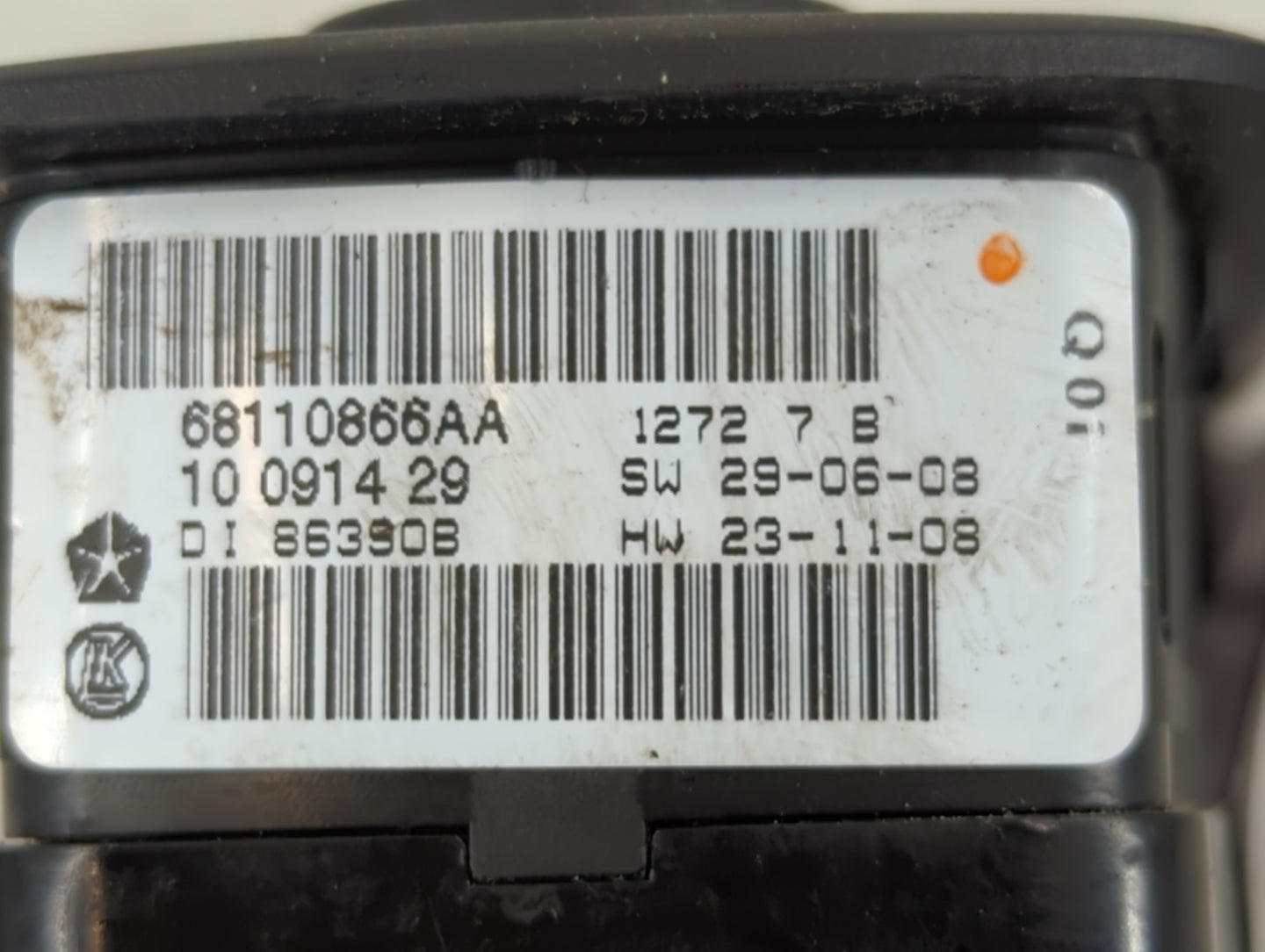 2012 Dodge Caravan Master Power Window Switch Replacement Driver Side Left P/N:68110866AA Fits Fits 2013 2014 2015 2016 OEM Used Auto Parts - Oemusedautoparts1.com