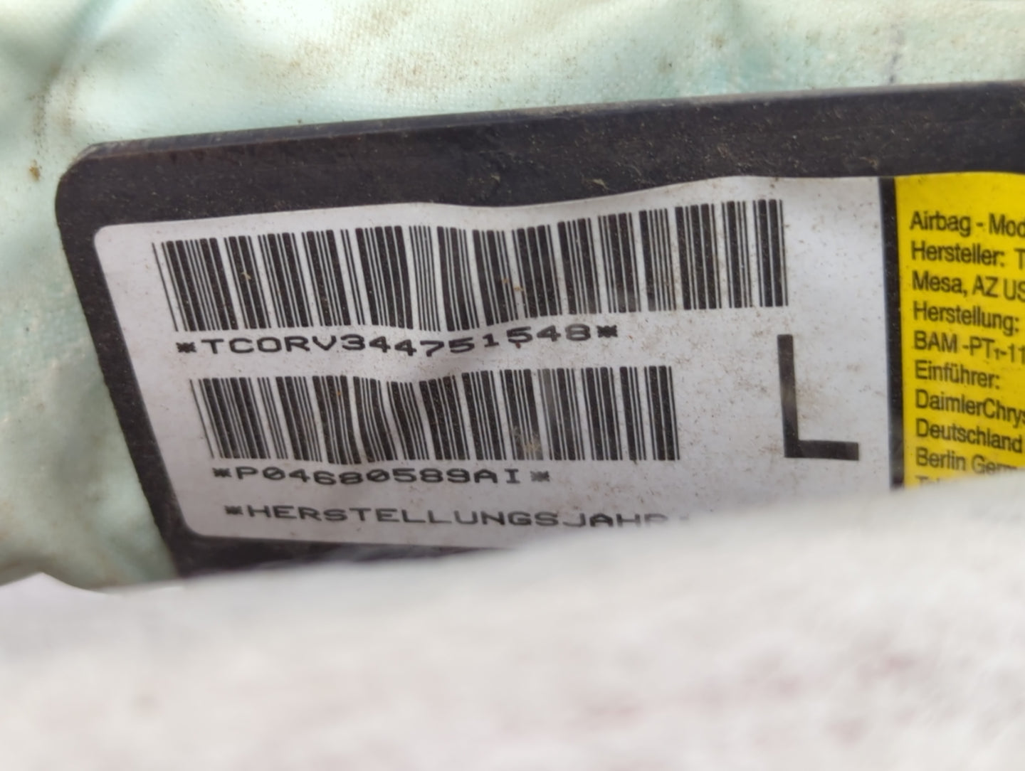 2008-2009 Chrysler Town & Country Passenger Curtain Air Bag Oem - Oemusedautoparts1.com