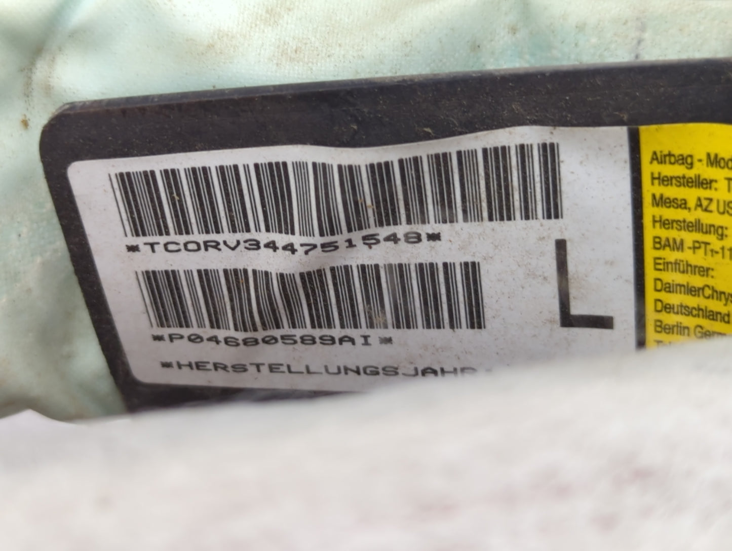 2008-2009 Chrysler Town & Country Passenger Curtain Air Bag Oem - Oemusedautoparts1.com