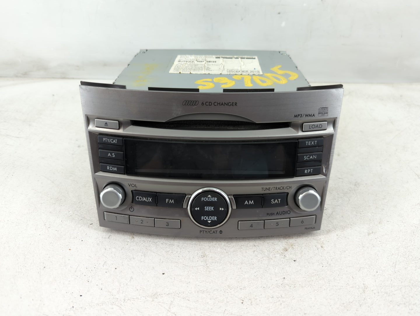 2010-2012 Subaru Legacy Radio AM FM Cd Player Receiver Replacement P/N:86201AJ60A Fits Fits 2010 2011 2012 OEM Used Auto Parts - Oemusedautoparts1.com