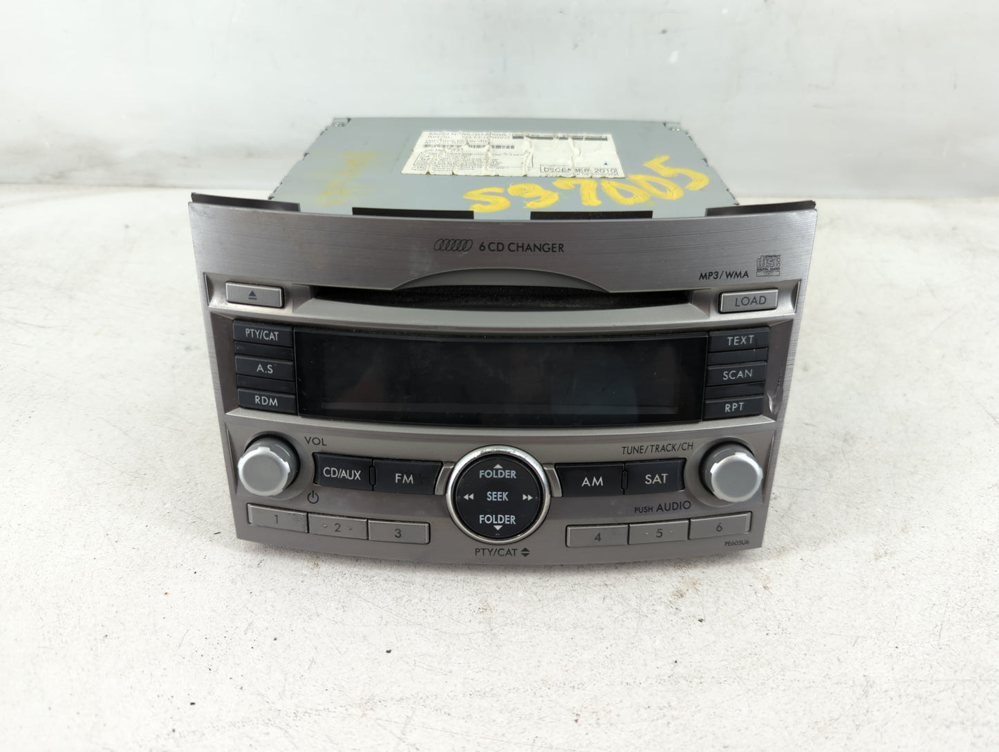 2010-2012 Subaru Legacy Radio AM FM Cd Player Receiver Replacement P/N:86201AJ60A Fits Fits 2010 2011 2012 OEM Used Auto Parts - Oemusedautoparts1.com