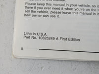 2003 Chevrolet Impala Owners Manual Book Guide P/N:10325249 A OEM Used Auto Parts