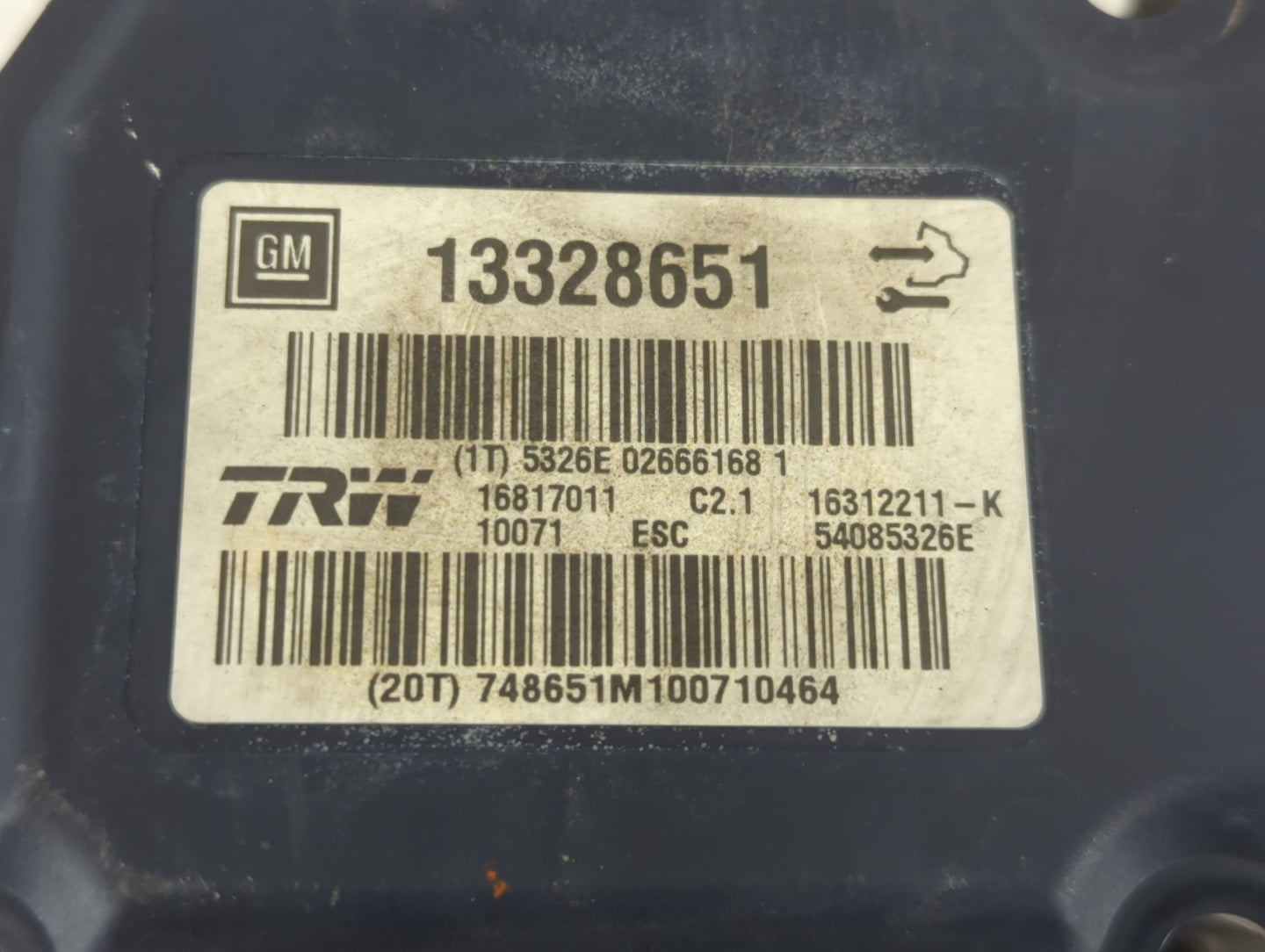2011 Buick Regal ABS Pump Control Module Replacement P/N:13328651 Fits OEM Used Auto Parts - Oemusedautoparts1.com