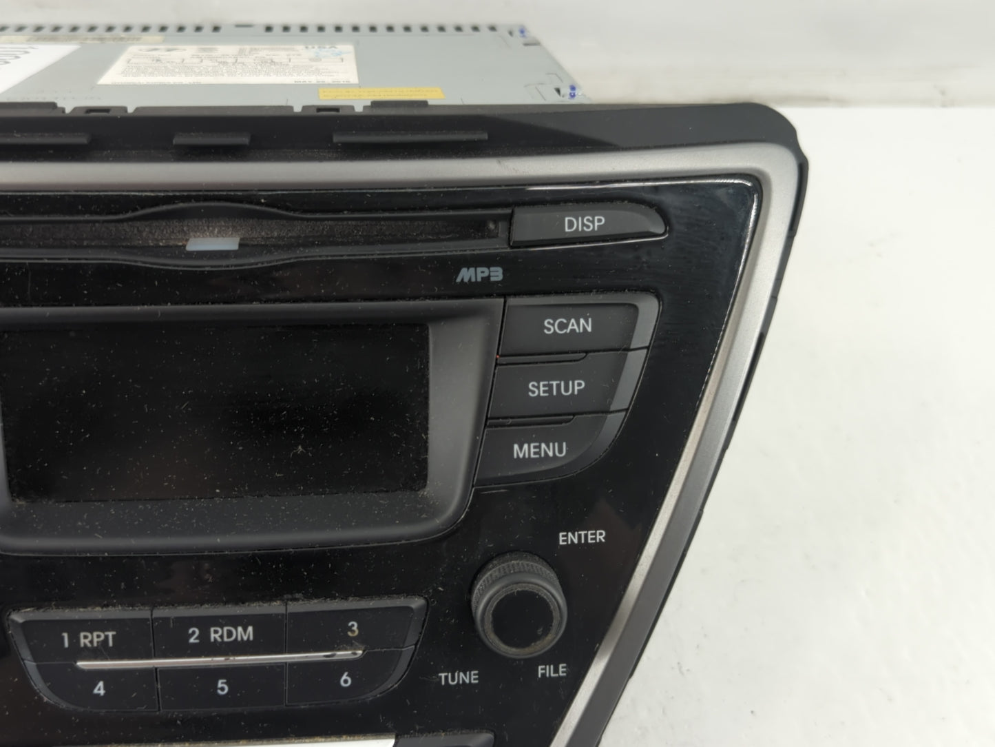 2014-2016 Hyundai Elantra Radio AM FM Cd Player Receiver Replacement P/N:96170-3X156GU Fits Fits 2014 2015 2016 OEM Used Auto Parts - Oemusedautoparts1.com