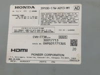 2016 Honda Hr-V Radio AM FM Cd Player Receiver Replacement P/N:39100-T7W-A013-M1 Fits OEM Used Auto Parts - Oemusedautoparts1.com