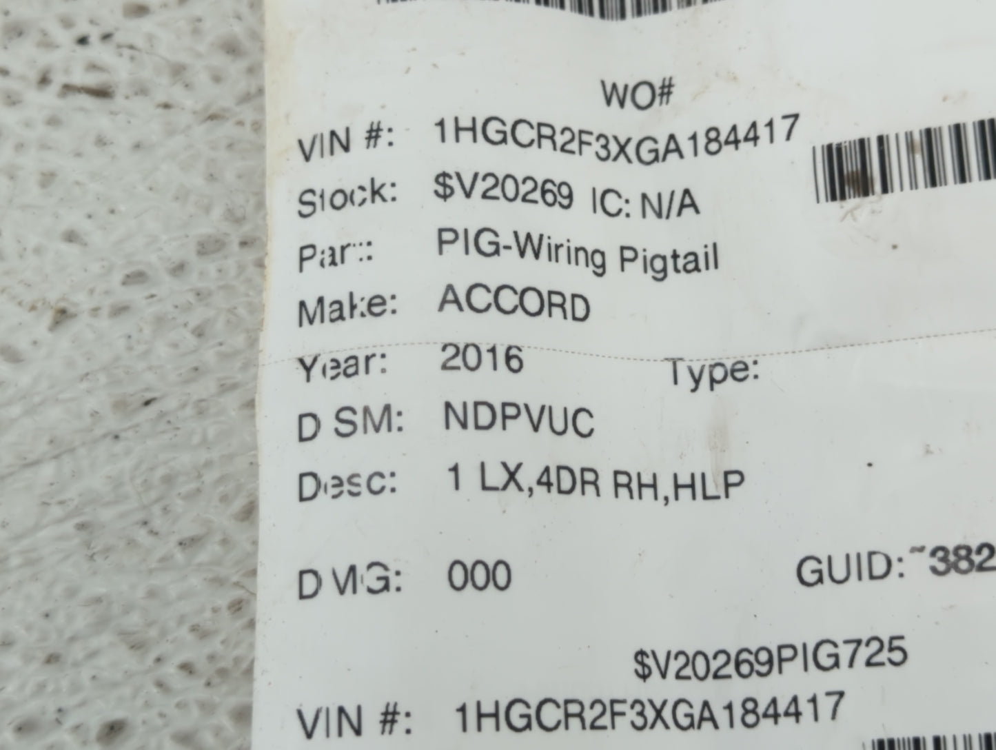 2016-2022 Honda Accord Spare Donut Tire Wheel Rim Oem