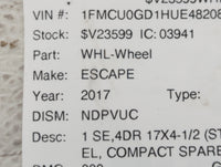 2013-2019 Ford Escape Spare Donut Tire Wheel Rim Oem