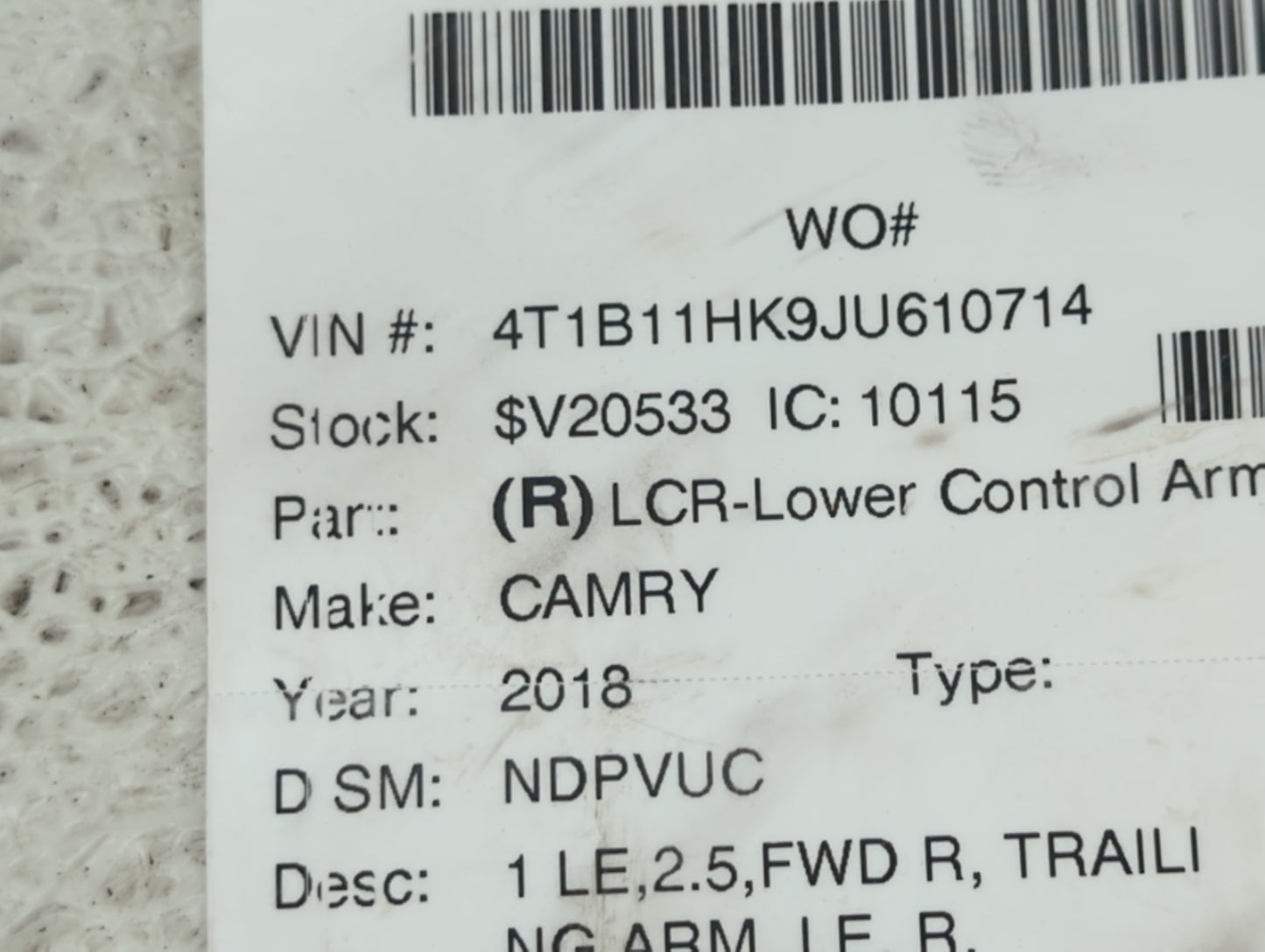 2018-2022 Toyota Camry Spare Donut Tire Wheel Rim Oem