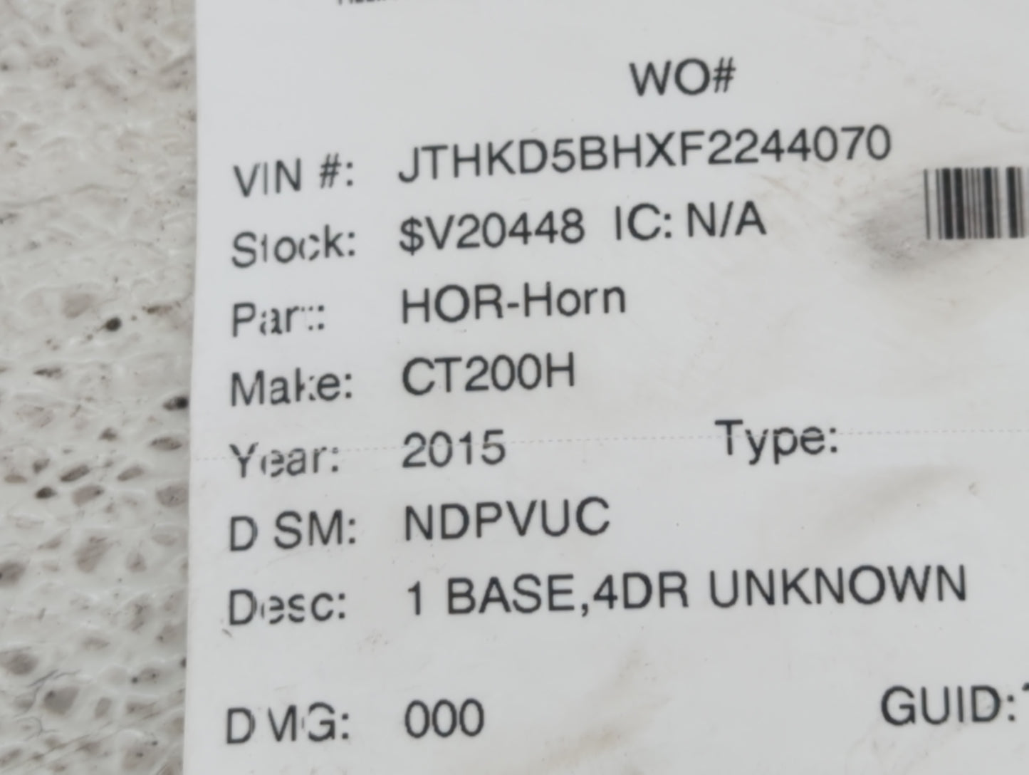 2011-2017 Lexus Ct200h Spare Donut Tire Wheel Rim Oem