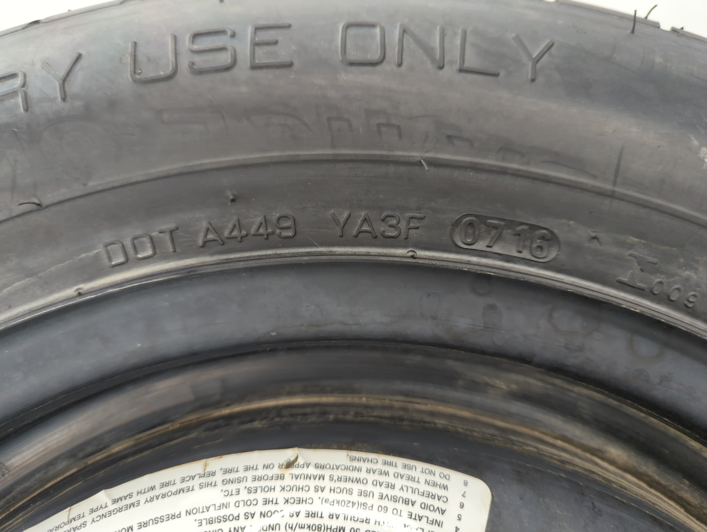 2010-2020 Nissan Rogue Spare Donut Tire Wheel Rim Oem