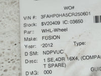 2006-2012 Ford Fusion Spare Donut Tire Wheel Rim Oem