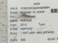 2008-2014 Dodge Avenger Spare Donut Tire Wheel Rim Oem