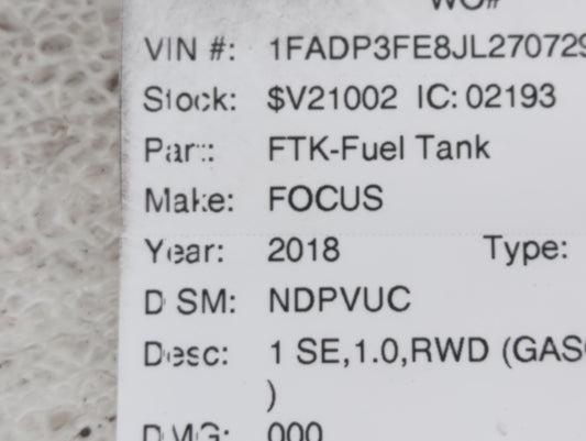 2012-2018 Ford Focus Spare Donut Tire Wheel Rim Oem