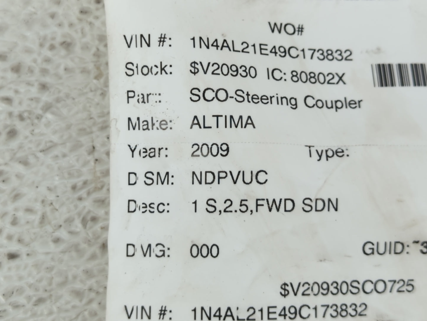 2002-2022 Nissan Altima Spare Donut Tire Wheel Rim Oem