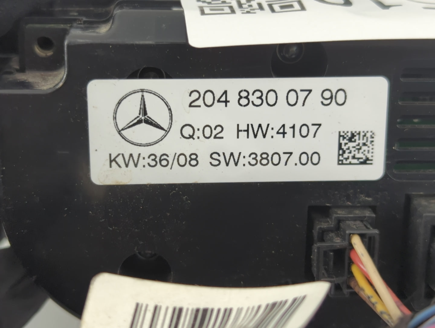 2009-2010 Mercedes-Benz C300 Climate Control Module Temperature AC/Heater Replacement P/N:204 830 07 90 Fits Fits 2009 2010 OEM Used Auto Parts - Oemusedautoparts1.com