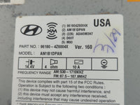 2017-2018 Hyundai Santa Fe Radio AM FM Cd Player Receiver Replacement P/N:96180-4Z6004X Fits Fits 2017 2018 OEM Used Auto Parts - Oemusedautoparts1.com