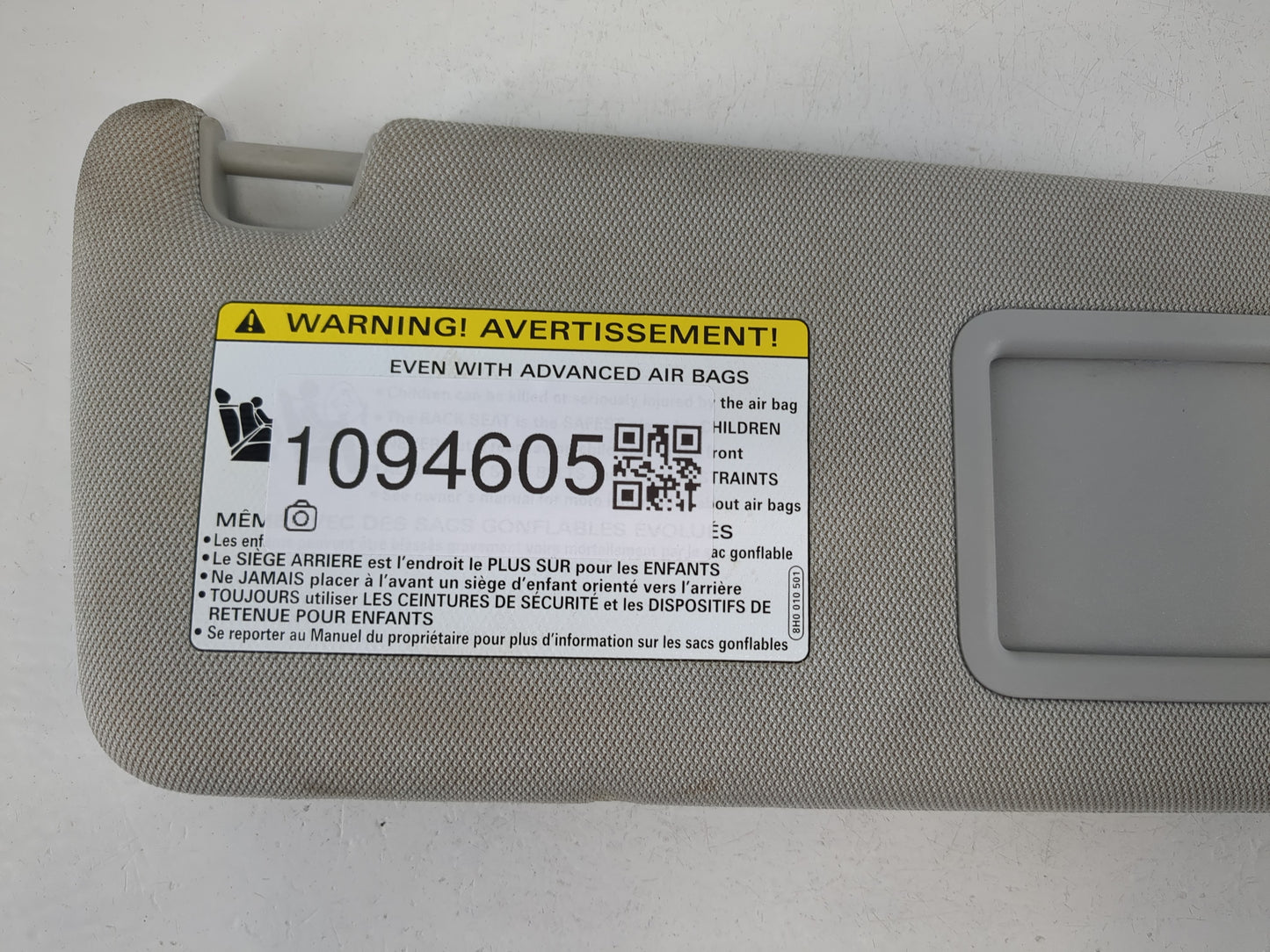 2012-2015 Audi A6 Sun Visor Shade Replacement Passenger Right Mirror Fits Fits 2012 2013 2014 2015 2016 2017 OEM Used Auto Parts - Oemusedautoparts1.com