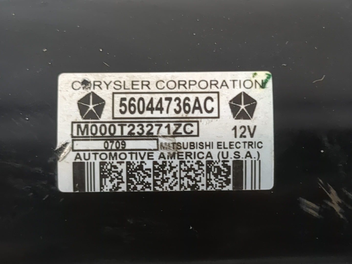 2019 Dodge Ram 1500 Car Starter Motor Solenoid OEM P/N:M000T23271ZC 56044736AC Fits OEM Used Auto Parts - Oemusedautoparts1.com
