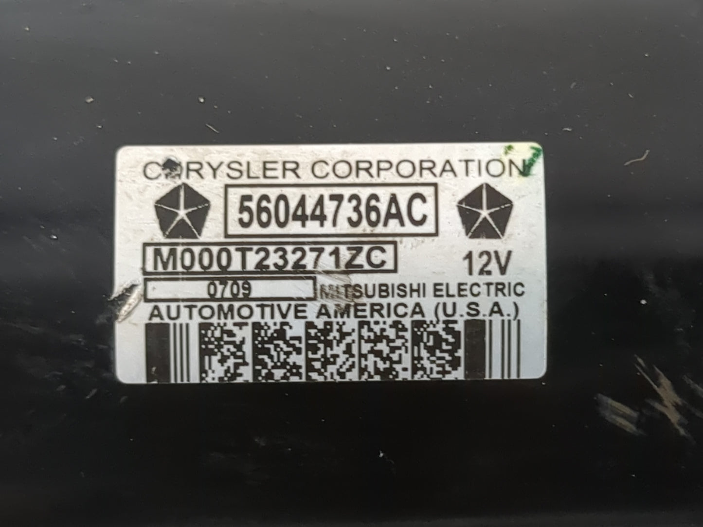 2019 Dodge Ram 1500 Car Starter Motor Solenoid OEM P/N:M000T23271ZC 56044736AC Fits OEM Used Auto Parts - Oemusedautoparts1.com