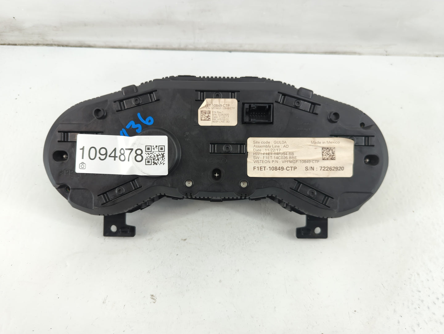2017-2018 Ford Focus Instrument Cluster Speedometer Gauges P/N:F1ET-10849-CTP Fits Fits 2017 2018 OEM Used Auto Parts - Oemusedautoparts1.com