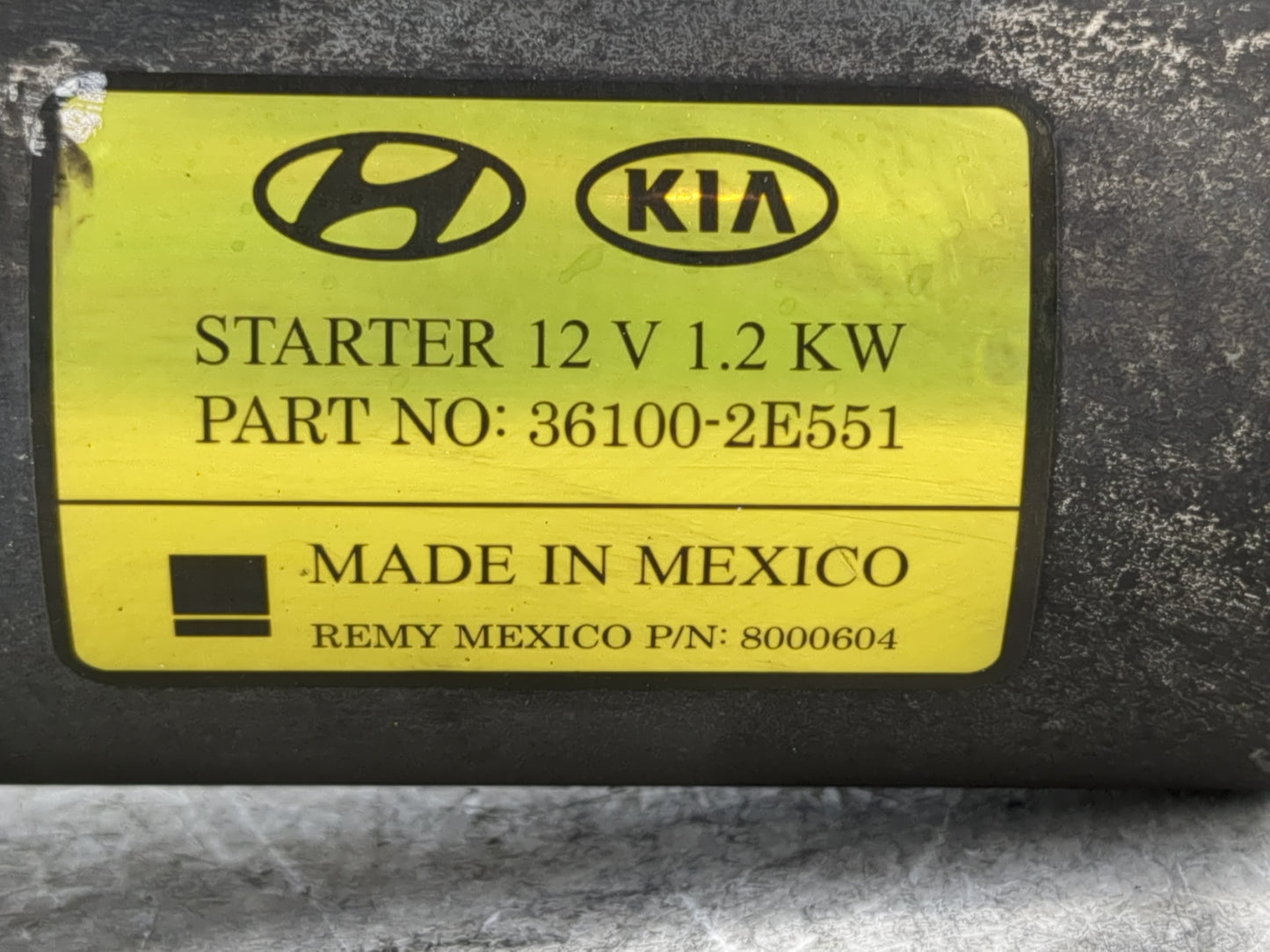 2013-2014 Hyundai Elantra Car Starter Motor Solenoid OEM P/N:36100-2E551 Fits Fits 2012 2013 2014 2015 2016 OEM Used Auto Parts - Oemusedautoparts1.com