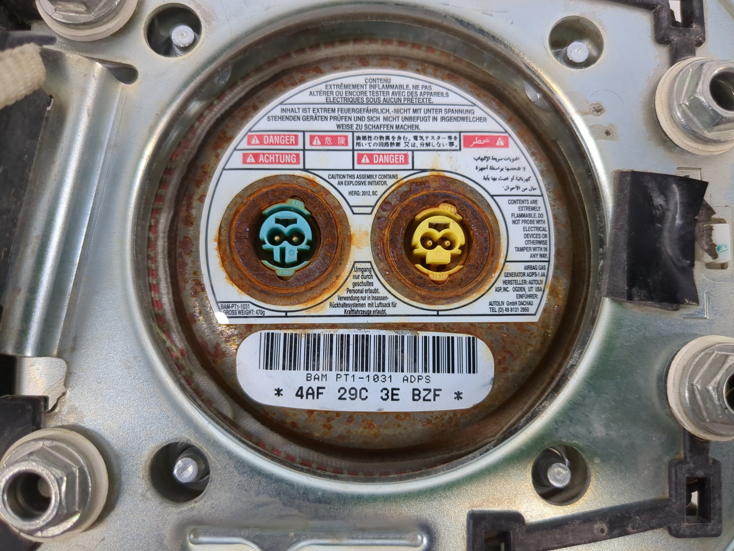 2013-2016 Dodge Dart Air Bag Driver Left Steering Wheel Mounted P/N:BAM PT1-1031 Fits Fits 2013 2014 2015 2016 OEM Used Auto Parts - Oemusedautoparts1.com
