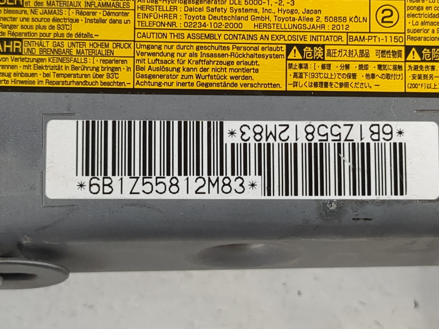2010-2015 Toyota Prius Air Bag Passenger Right Dashboard OEM P/N:6B1Z55812M83 Fits Fits 2010 2011 2012 2013 2014 2015 OEM Used Auto Parts - Oemusedautoparts1.com