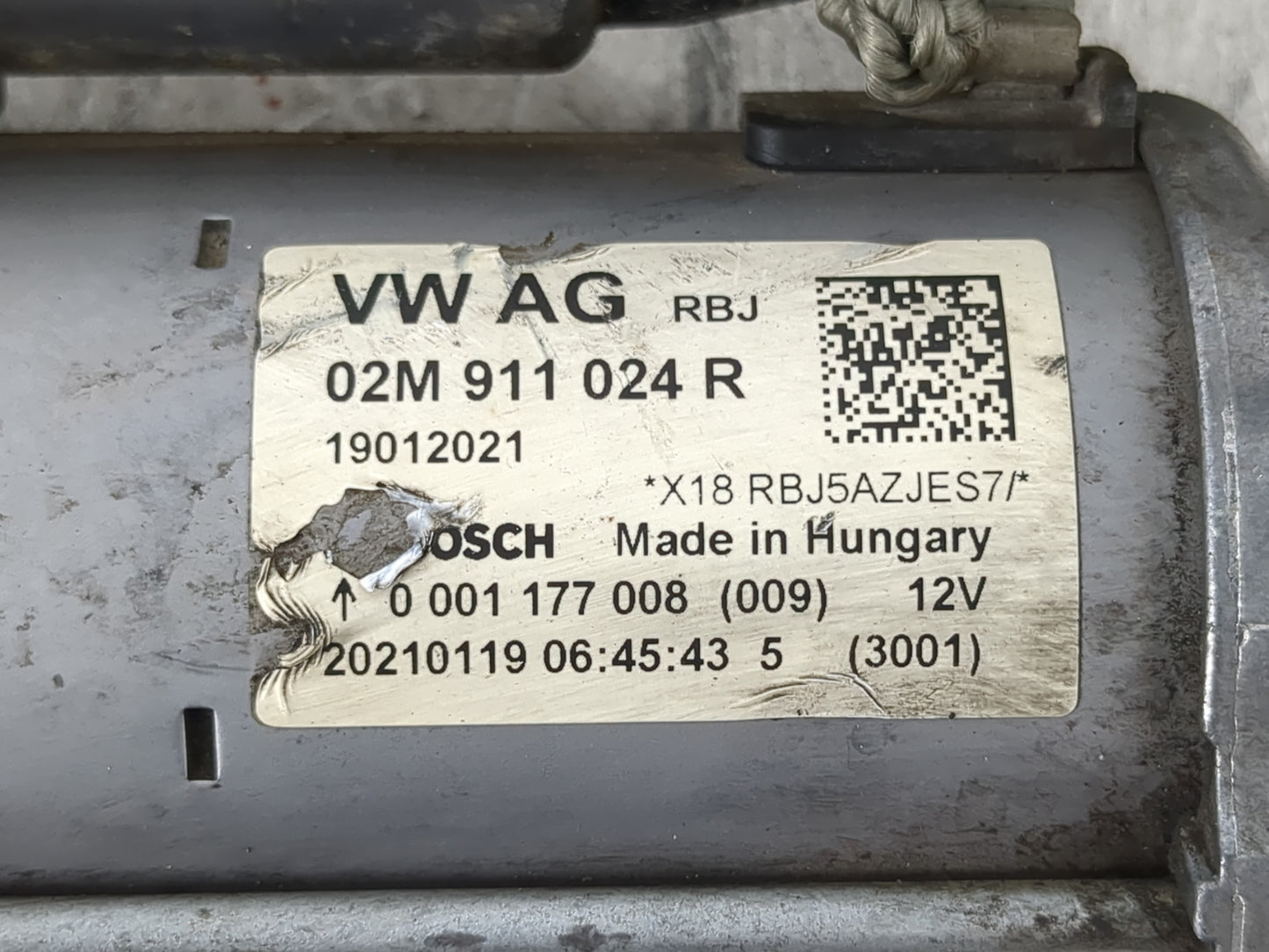 2014-2020 Volkswagen Passat Car Starter Motor Solenoid OEM P/N:02M 911 024 R Fits OEM Used Auto Parts