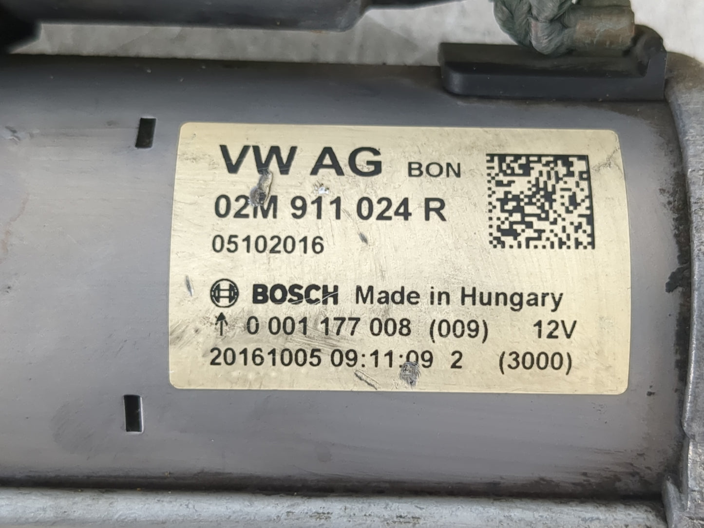 2014-2017 Volkswagen Beetle Car Starter Motor Solenoid OEM P/N:02M 911 024 R Fits OEM Used Auto Parts