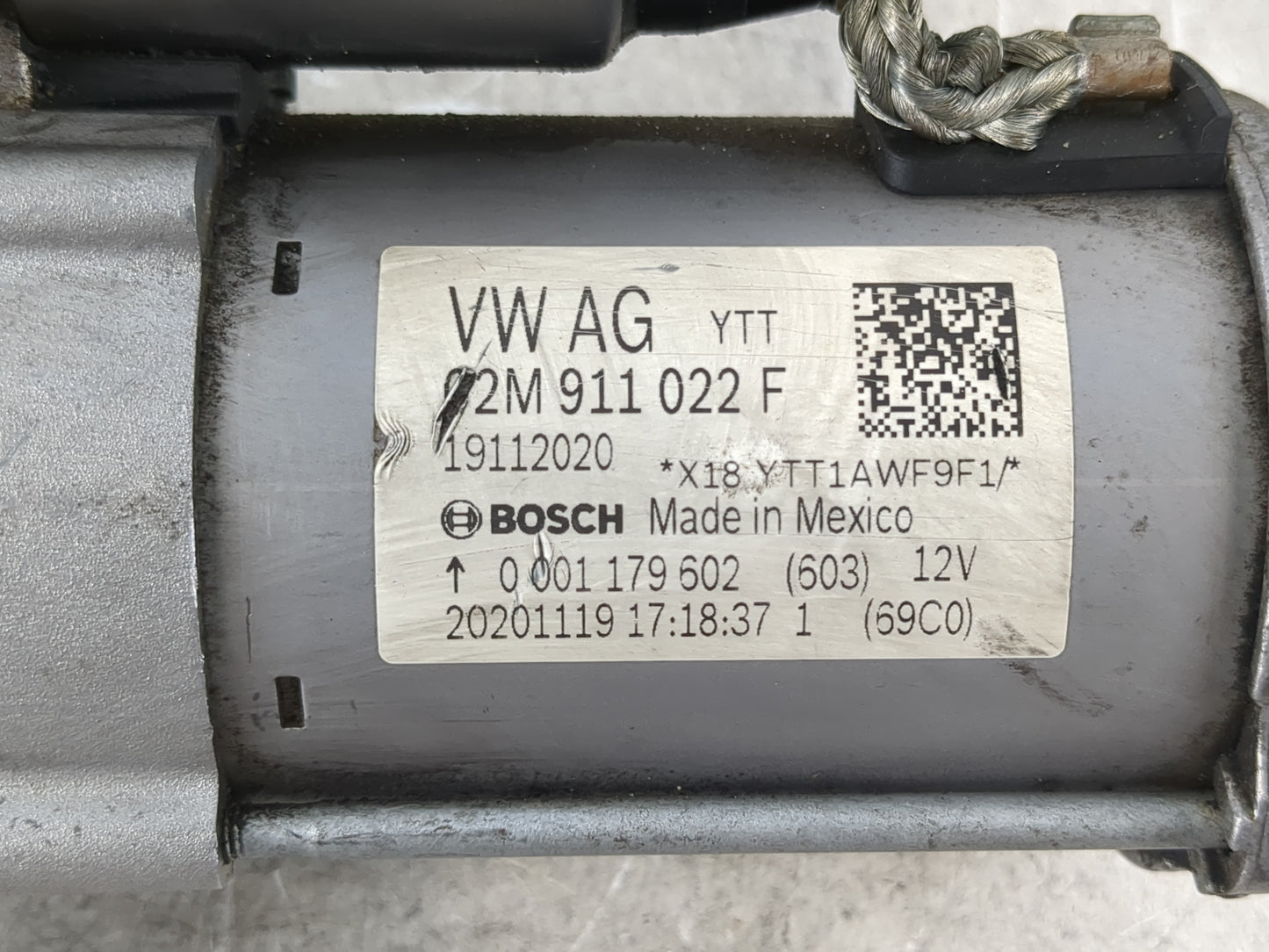 2018-2022 Volkswagen Tiguan Car Starter Motor Solenoid OEM P/N:02M 911 022 F Fits Fits 2018 2019 2020 2021 2022 OEM Used Auto Parts