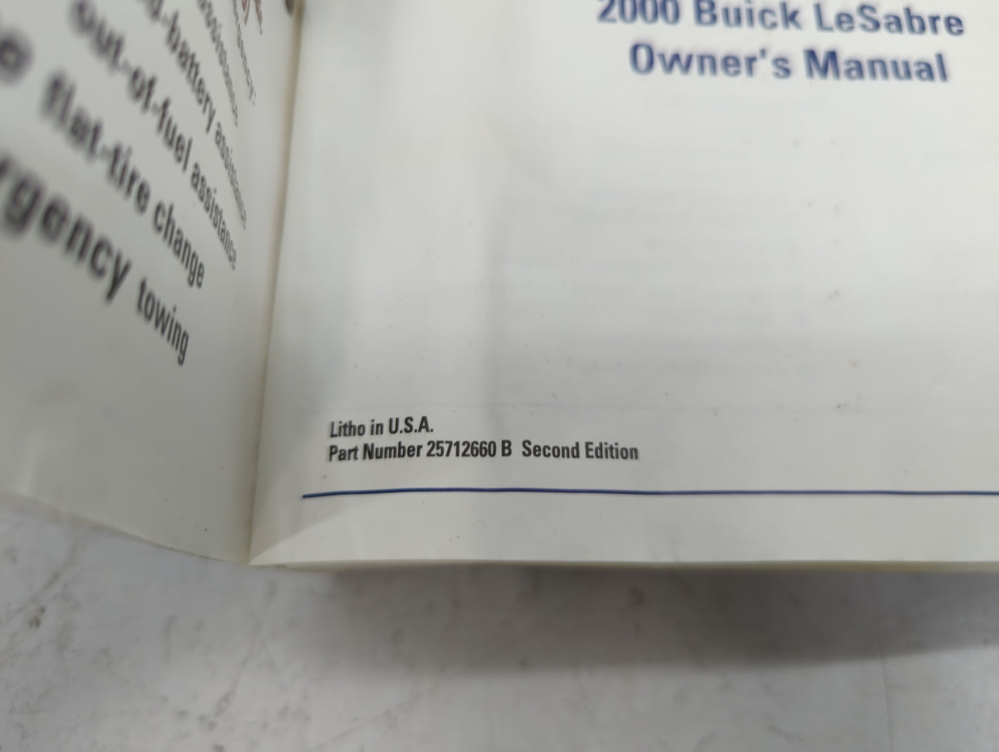2000 Buick Lesabre Owners Manual Book Guide P/N:25712660 B OEM Used Auto Parts