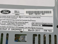 2017 Ford Escape Radio AM FM Cd Player Receiver Replacement P/N:GJ5T-19C107-GD CR-LJ15E0UMC Fits OEM Used Auto Parts - Oemusedautoparts1.com