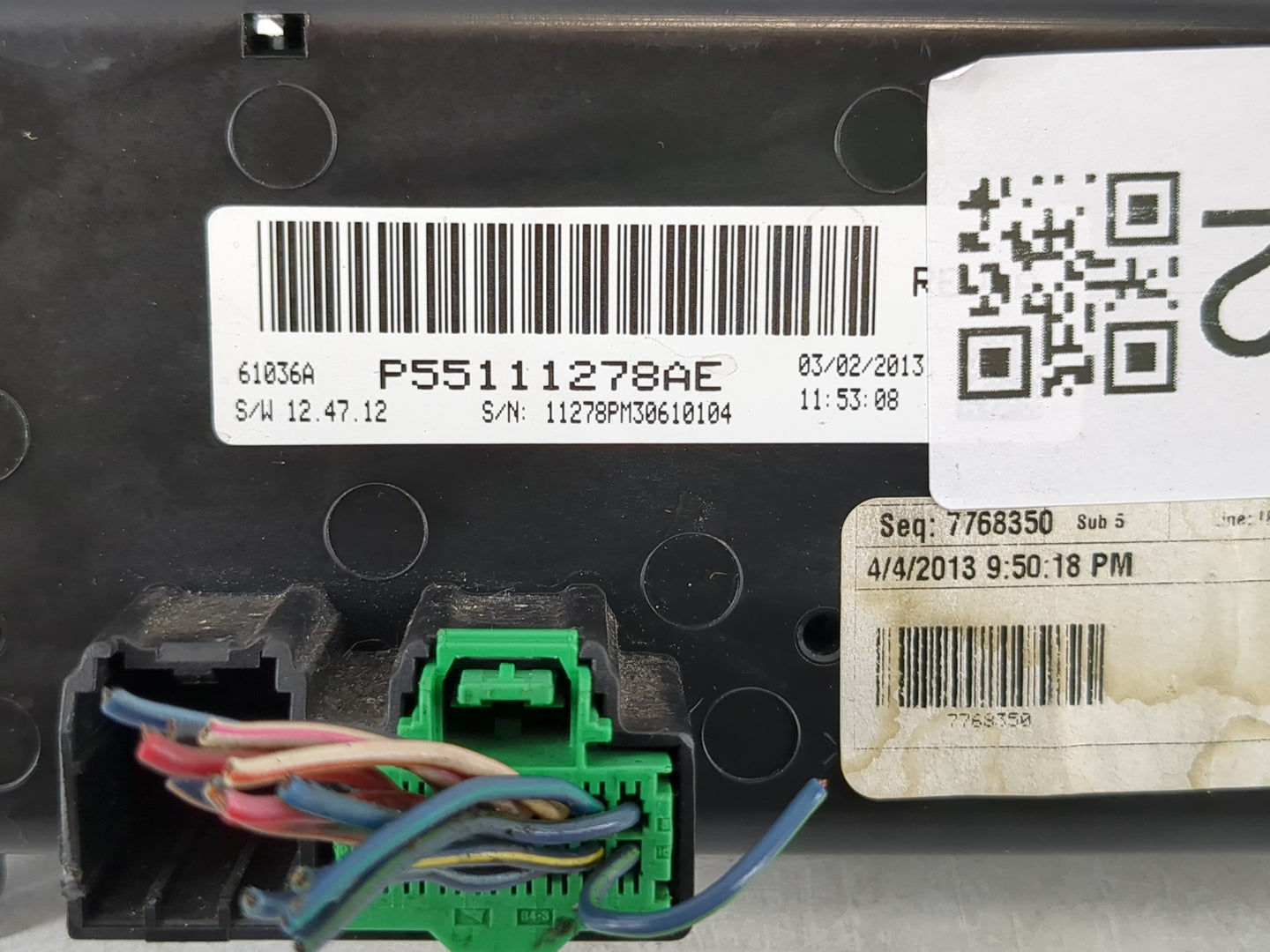 2014 Jeep Compass Climate Control Module Temperature AC/Heater Replacement P/N:P55111278AE Fits Fits 2011 2012 2013 2015 2016 2017 OEM Used Auto Parts - Oemusedautoparts1.com