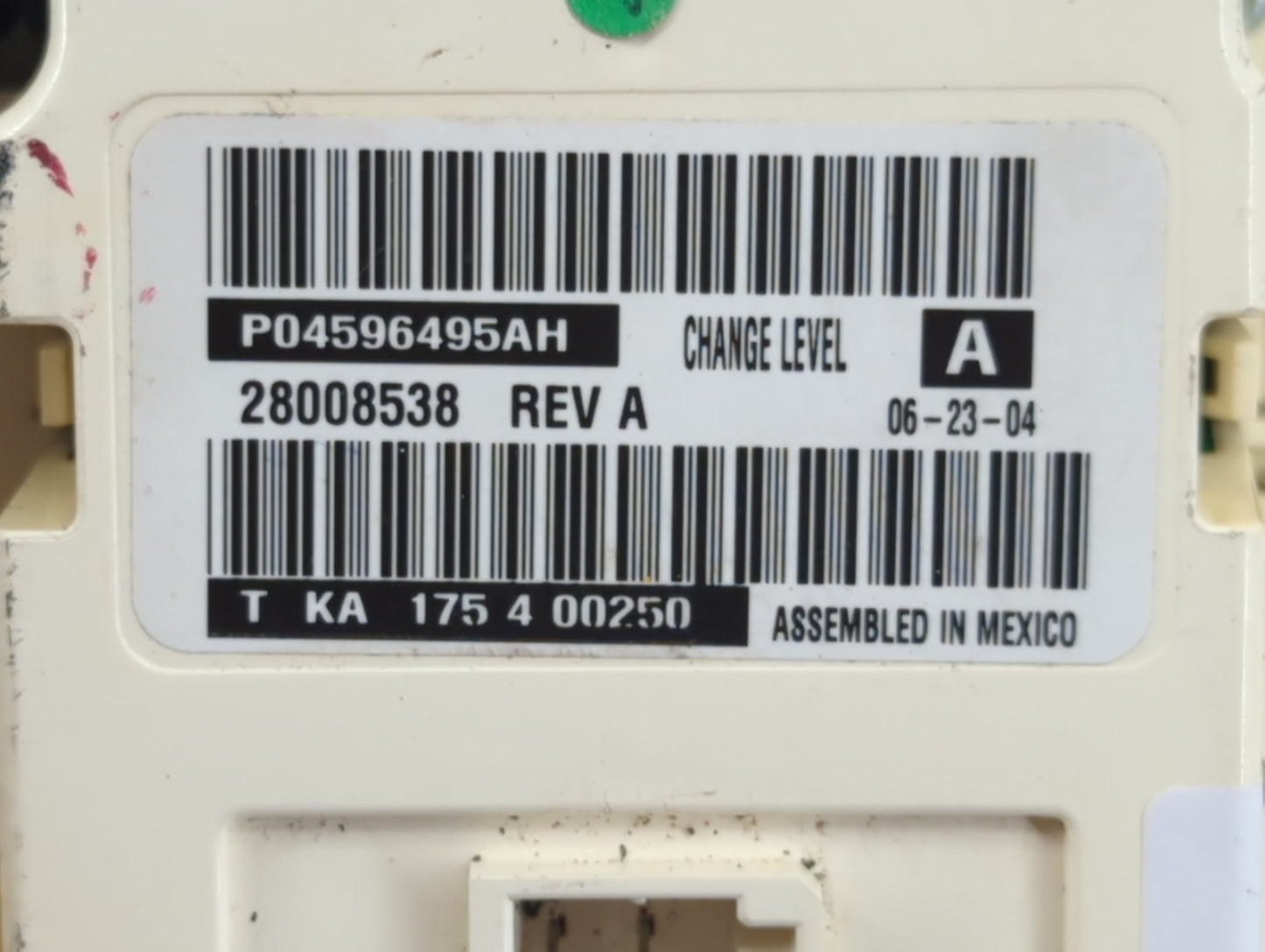 2005-2007 Chrysler 300 Climate Control Module Temperature AC/Heater Replacement P/N:P04596495AH Fits Fits 2005 2006 2007 OEM Used Auto Parts