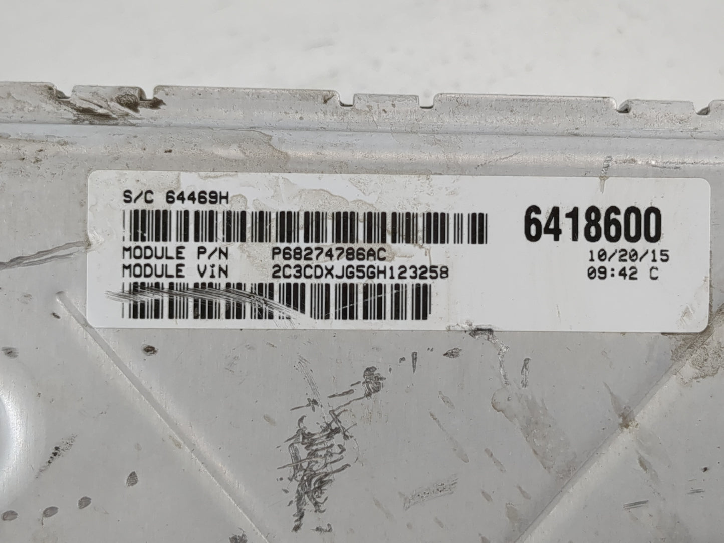 2016-2017 Dodge Charger PCM Engine Control Computer ECU ECM PCU OEM P/N:P68274786AC Fits Fits 2016 2017 OEM Used Auto Parts