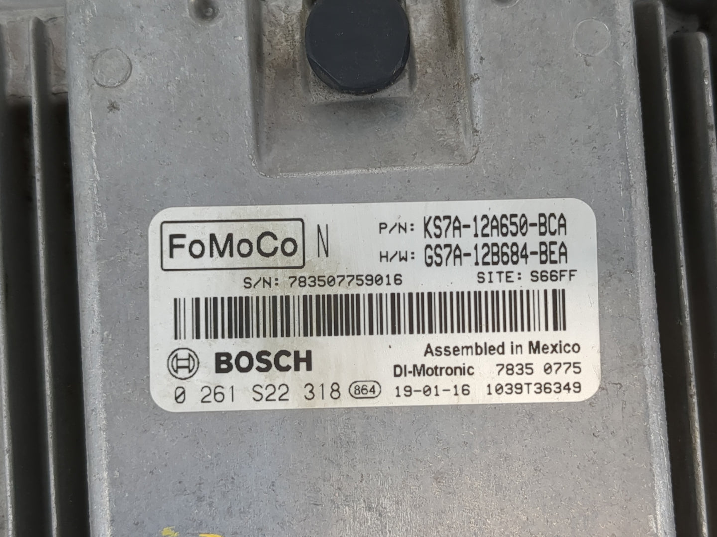 2017-2019 Ford Fusion PCM Engine Control Computer ECU ECM PCU OEM P/N:KS7A-12A650-BCA Fits Fits 2017 2018 2019 OEM Used Auto Parts - Oemusedautoparts1.com