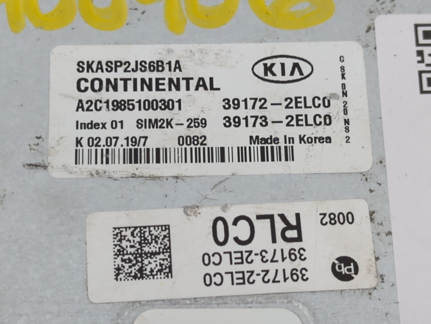 2020-2021 Kia Soul PCM Engine Control Computer ECU ECM PCU OEM P/N:39140-2ELC0 Fits Fits 2020 2021 OEM Used Auto Parts - Oemusedautoparts1.com