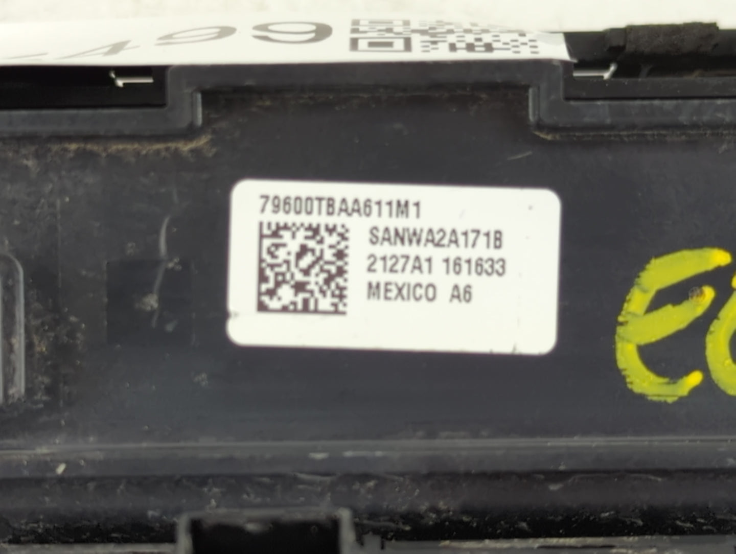 2016-2018 Honda Civic Climate Control Module Temperature AC/Heater Replacement P/N:79600TBAA611M1 Fits Fits 2016 2017 2018 OEM Used Auto Parts - Oemusedautoparts1.com